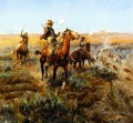 fumer le bétail hors des pauses 1912 Charles Marion Russell Indiana cow boy